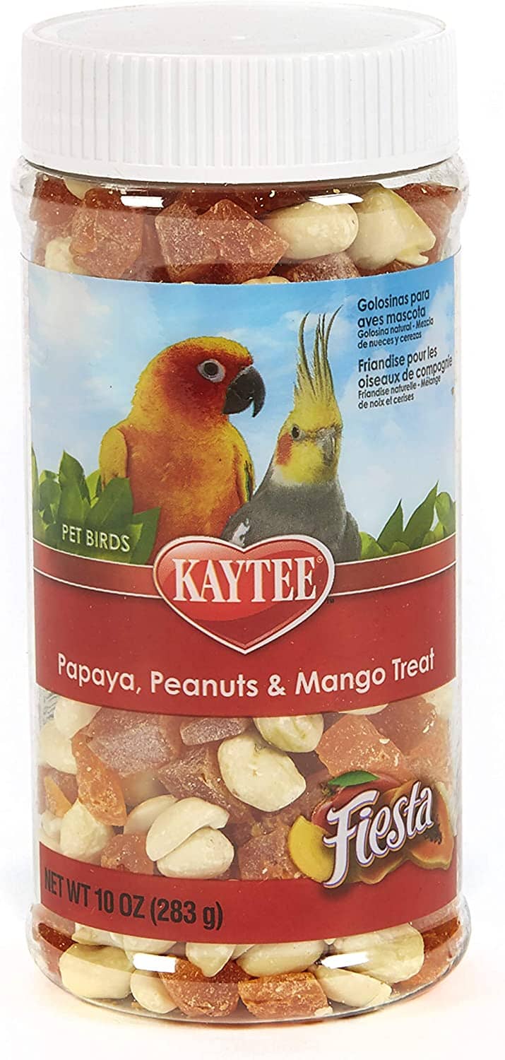 Kaytee Papaya, Peanuts and Mango Treat Jar for All Pet Birds - 10 Oz  