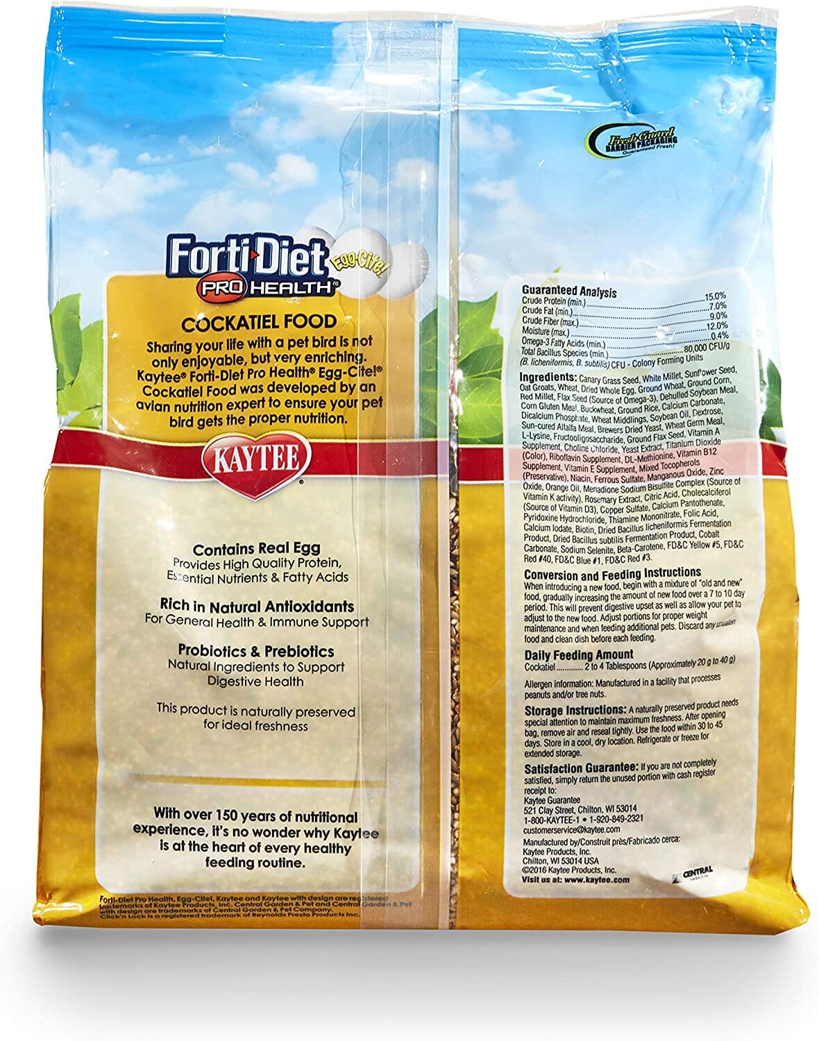 Kaytee Pro Health Egg-Cite! Food Cockatiel - 5 lb  