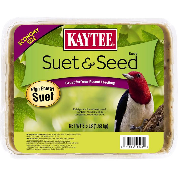Kaytee Suet & Seed High Energy Suet - 3.5 lb