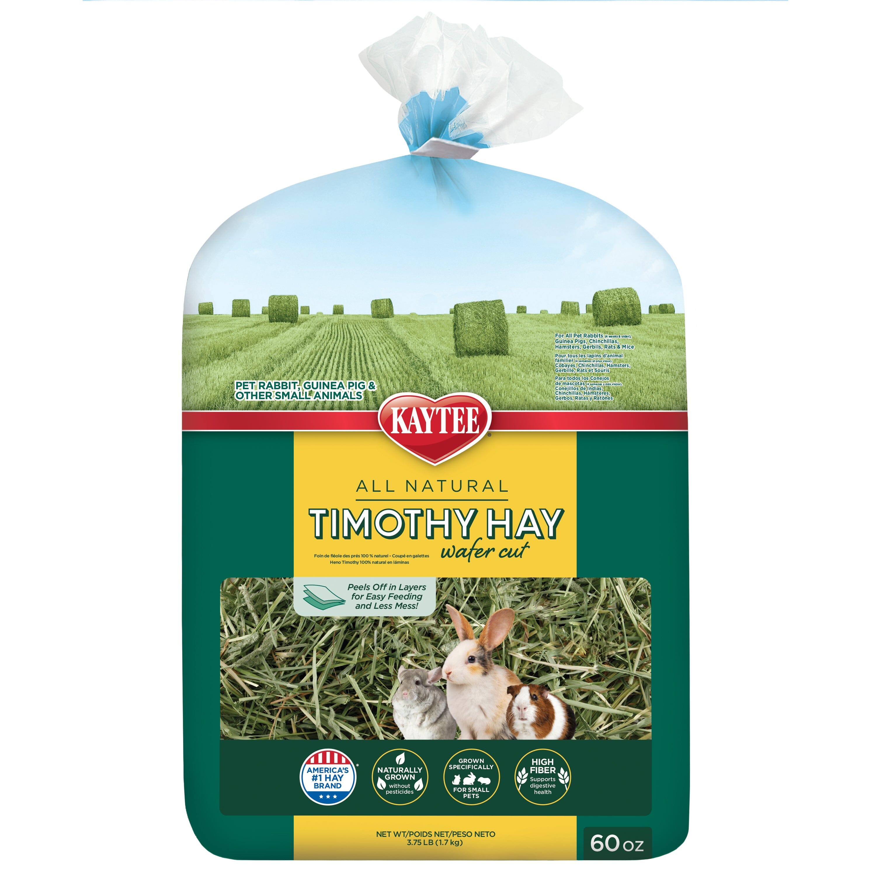 Kaytee Wafer Cut Hay - 60 Oz  