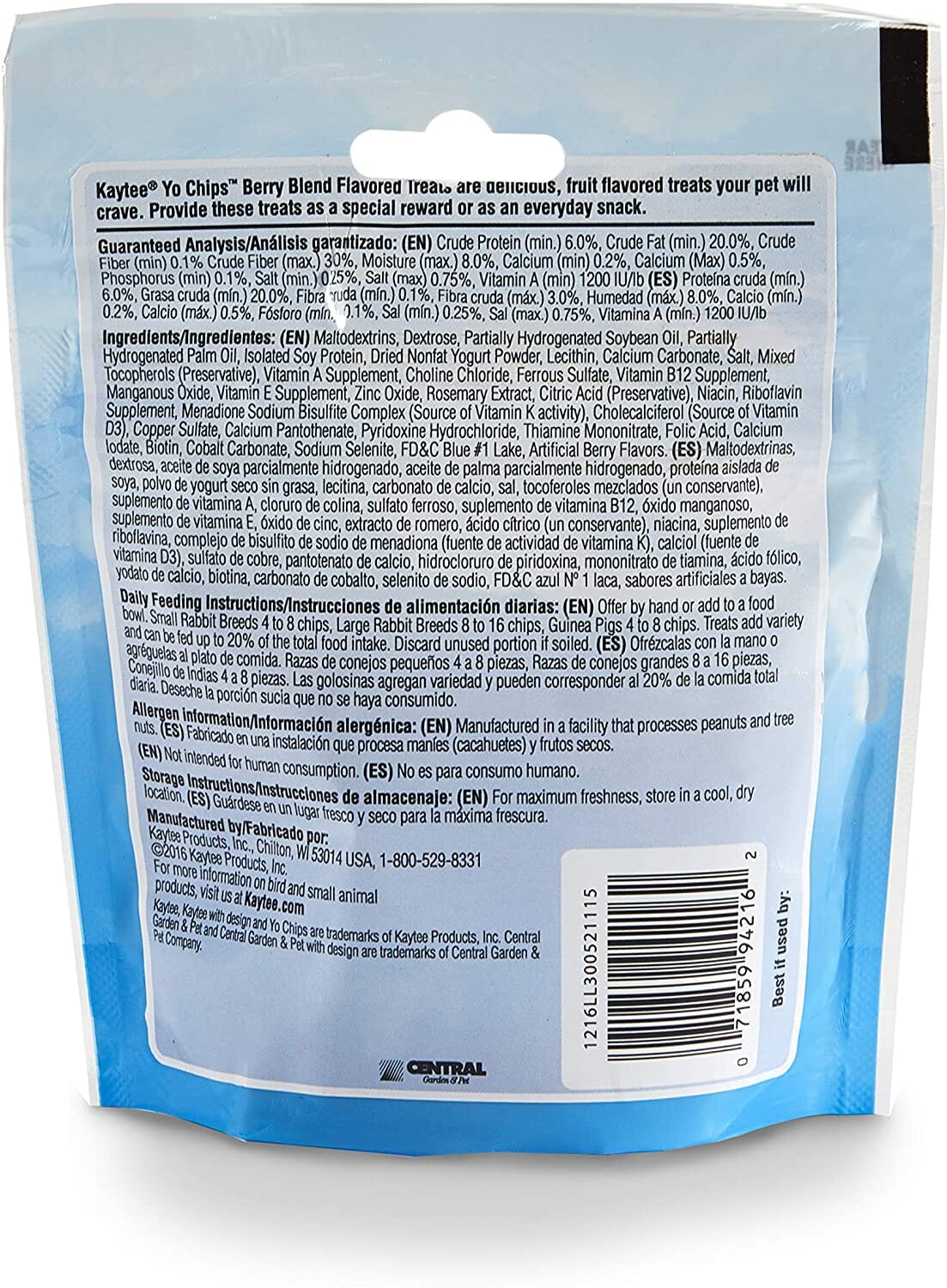 Kaytee Yo Chips for Rabbit & Guinea Pig - Mixed Berry - 3.5 Oz  