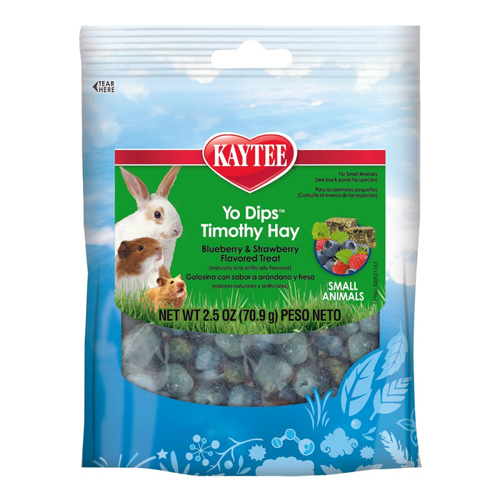 Kaytee Yo Dips Timothy Hay for Small Animal - Blueberry Strawberry - 2.5 Oz