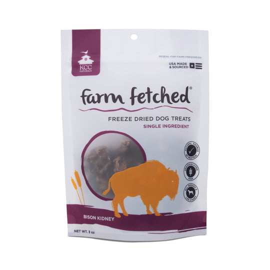 KCC Naturals Farms Bison Kidney Freeze-Dried Dog Treats - 3 oz Package  