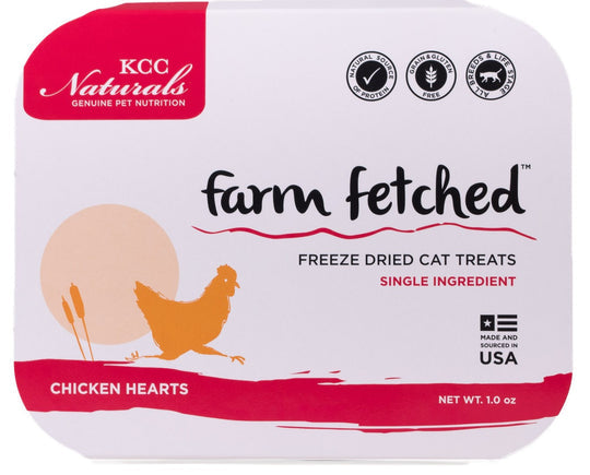 KCC Naturals Farms Chicken Hearts Freeze-Dried Cat Treats - 1 oz Package