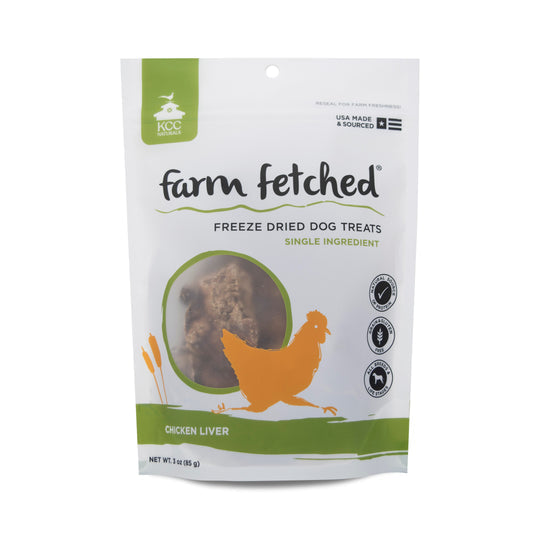 KCC Naturals Farms Chicken Liver Freeze-Dried Dog Treats - 3.4 oz Package