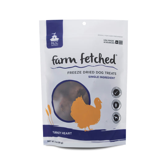 KCC Naturals Farms Turkey Hearts Freeze-Dried Dog Treats - 1 oz Package  