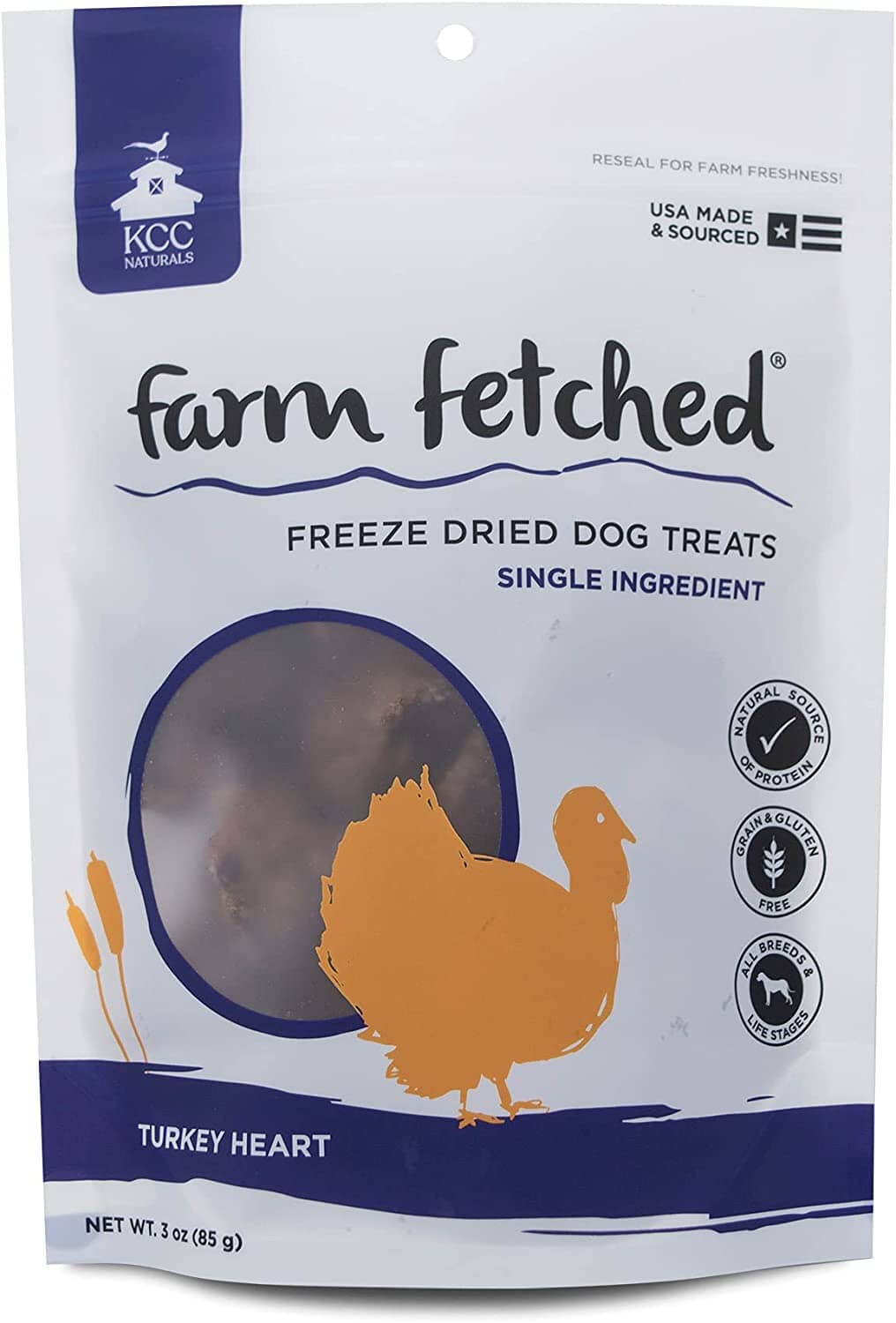 KCC Naturals Farms Turkey Hearts Freeze-Dried Dog Treats - 3 Oz  