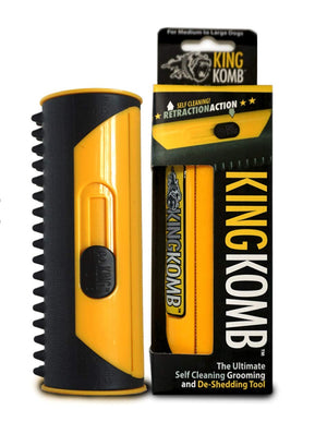 King Komb Yellow Retraction Action Cat and Dog Comb