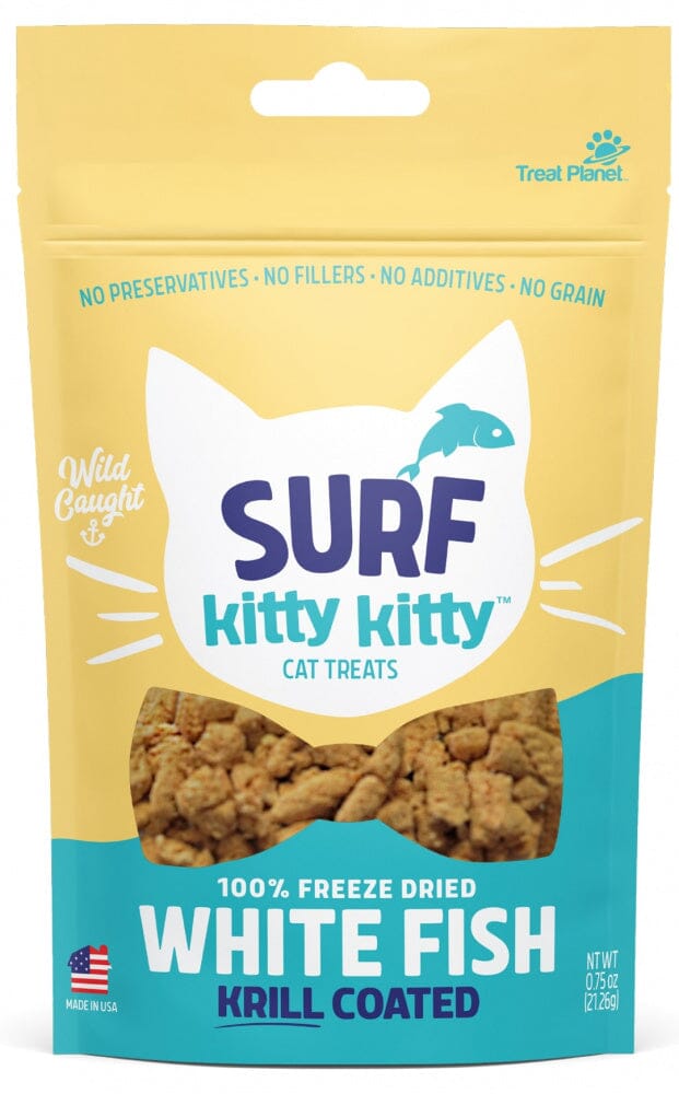 Kitty Kitty Surf 100% Freeze Dried White Fish Treat with Krill Coating