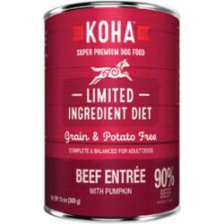 Koha Grain-Free Limited Ingredient Diet 90% Beef Canned Dog Food - 13 Oz - Case of 12  