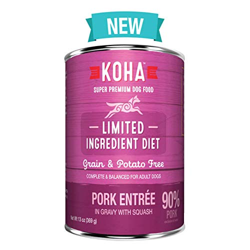 Koha Grain-Free Limited Ingredient Diet 90% Pork Canned Dog Food - 13 Oz - Case of 12