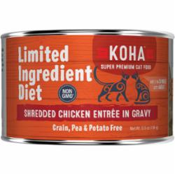 Koha Grain-Free Limited Ingredient Diet Shredded Chicken Canned Cat Food - 5.5 Oz - Cas...
