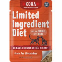 Koha Grain-Free Limited Ingredient Diet Shredded Chicken Wet Cat Food - 2.8 Oz - Case o...