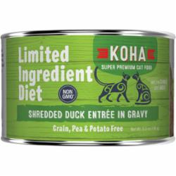 Koha Grain-Free Limited Ingredient Diet Shredded Duck Canned Cat Food - 5.5 Oz - Case of 24  