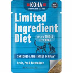 Koha Grain-Free Limited Ingredient Diet Shredded Lamb Wet Cat Food - 2.8 Oz - Case of 24