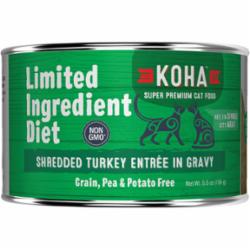 Koha Grain-Free Limited Ingredient Diet Shredded Turkey Canned Cat Food - 5.5 Oz - Case of 24  