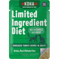 Koha Grain-Free Limited Ingredient Diet Shredded Turkey Wet Cat Food - 2.8 Oz - Case of...