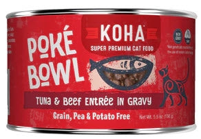 Koha Grain-Free Poke Tuna Beef Canned Cat Food - 5.5 Oz - Case of 24  