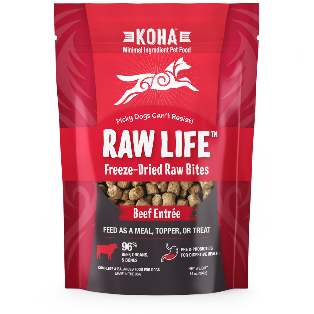 Koha Grain-Free Raw Freeze-Dried Dog Treats Bites Beef - 14 Oz  