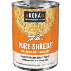 Koha Grain-Free Shredded Chicken Canned Dog Food - 12.5 Oz - Case of 12