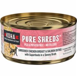 Koha Grain-Free Shredded Chicken Salmon Canned Cat Food - 2.8 Oz - Case of 24  