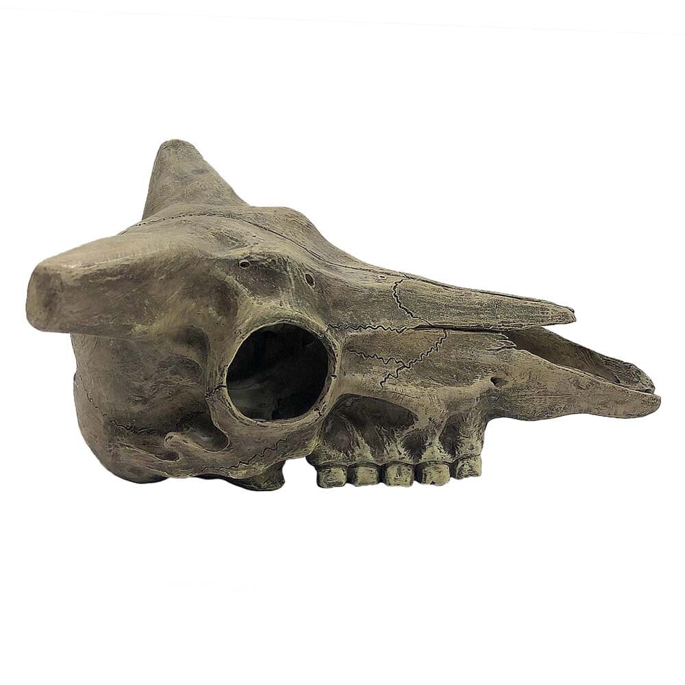 Komodo Deer Skull Reptile Hideout - Gray - One Size  