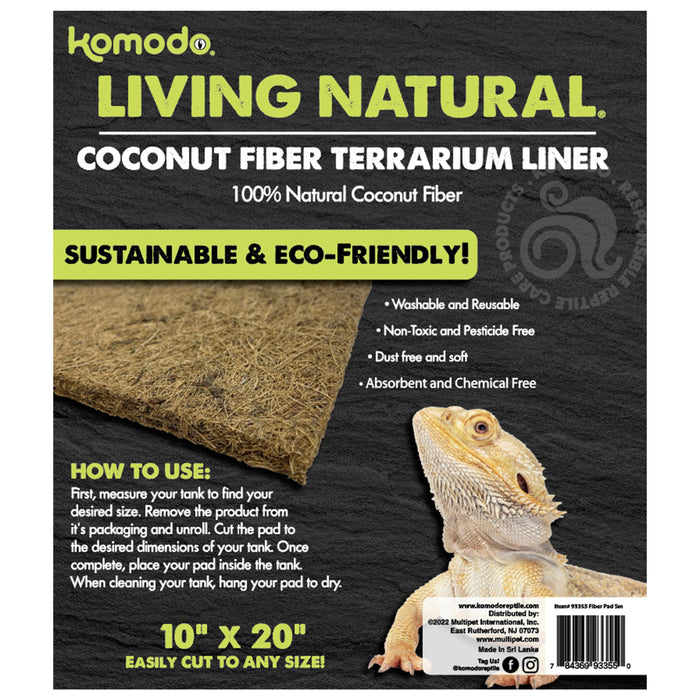 Komodo Living Natural Coconut Fiber Terrarium Liner - 10In X 20 in