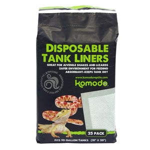 Komodo Repti-Pads Disposable Tank Liner White - 10 In X 20 in - 25 Pack - 10 gal