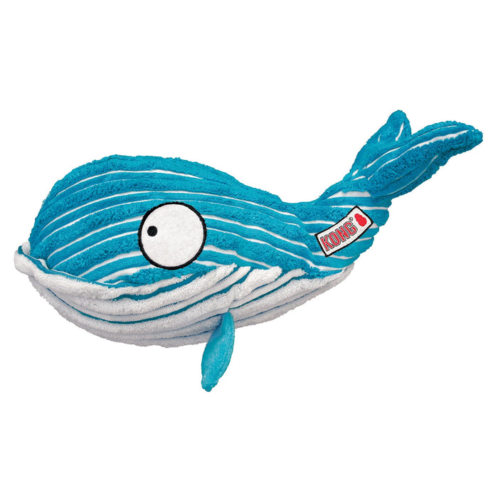 Kong Cuteseas Whale Corduroy Crinkle and Squeaking Plush Dog Toy - Large