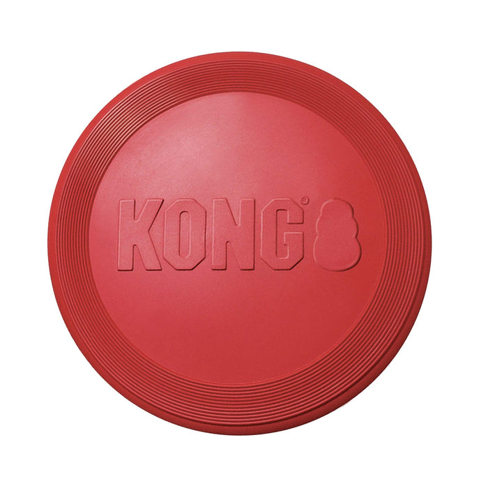 Kong Flyer Soft Flying Disc for Fetch Natural Rubber Dog Toy - Red - Large