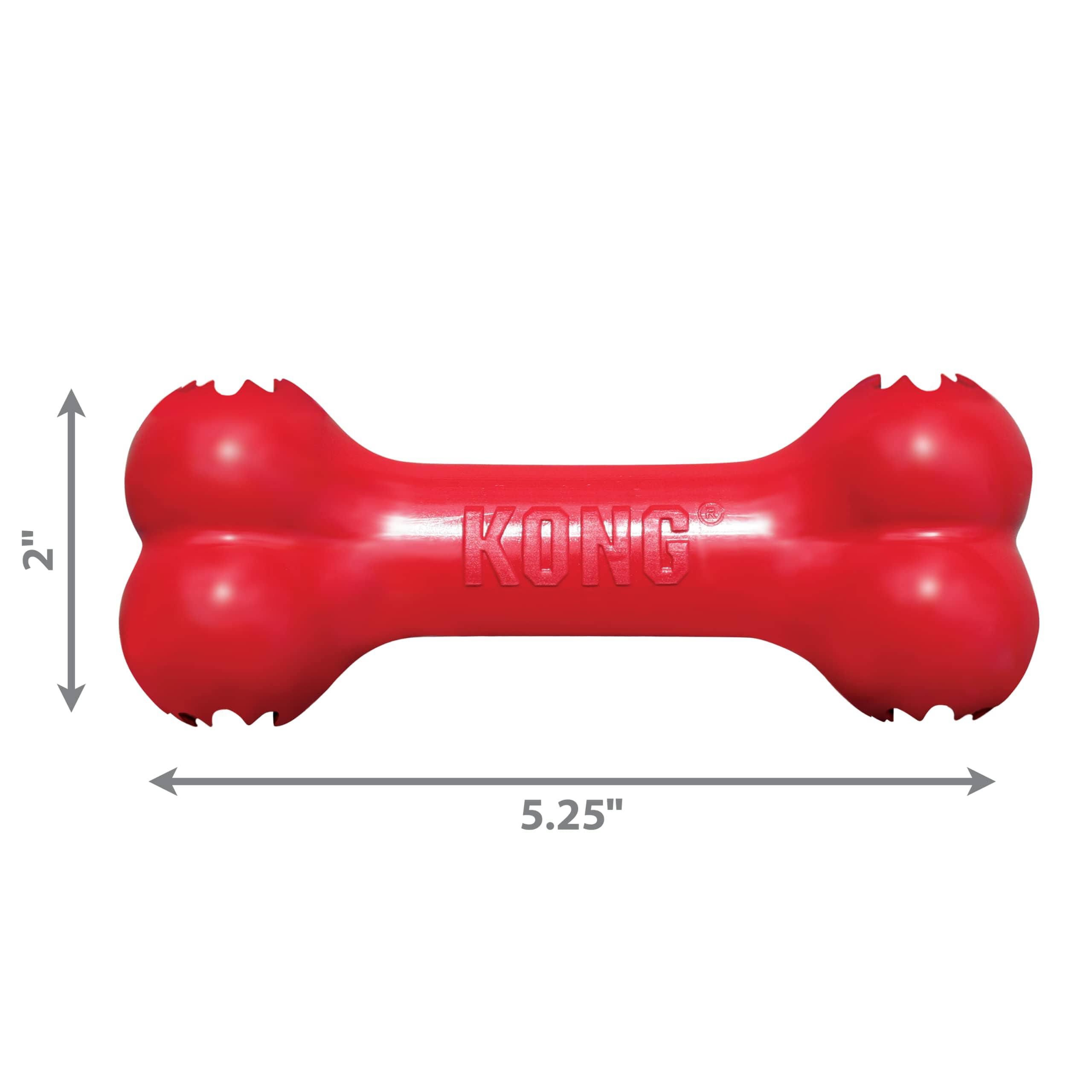 Kong Goodie Bone Treat Dispensing Durable Natural Rubber Dog Toy - Red - Small  