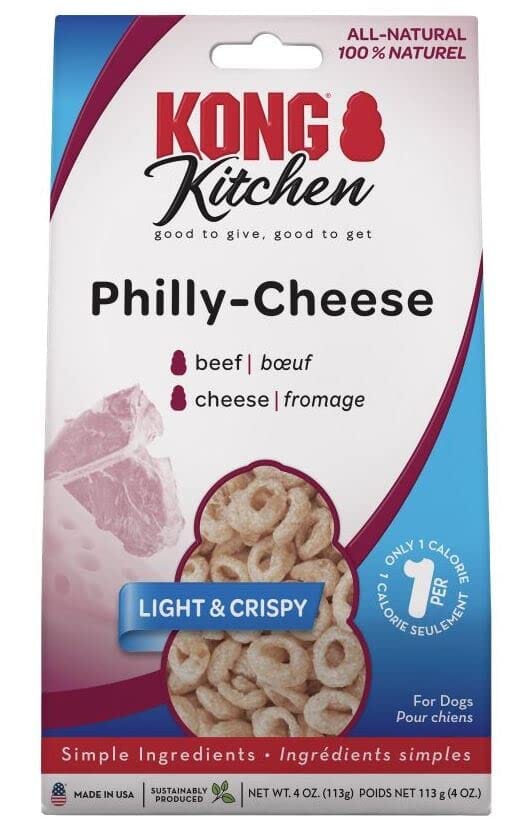 Kong Kitchen Light & Crispy Dog Biscuits Treats - Philly Cheese - 4 Oz