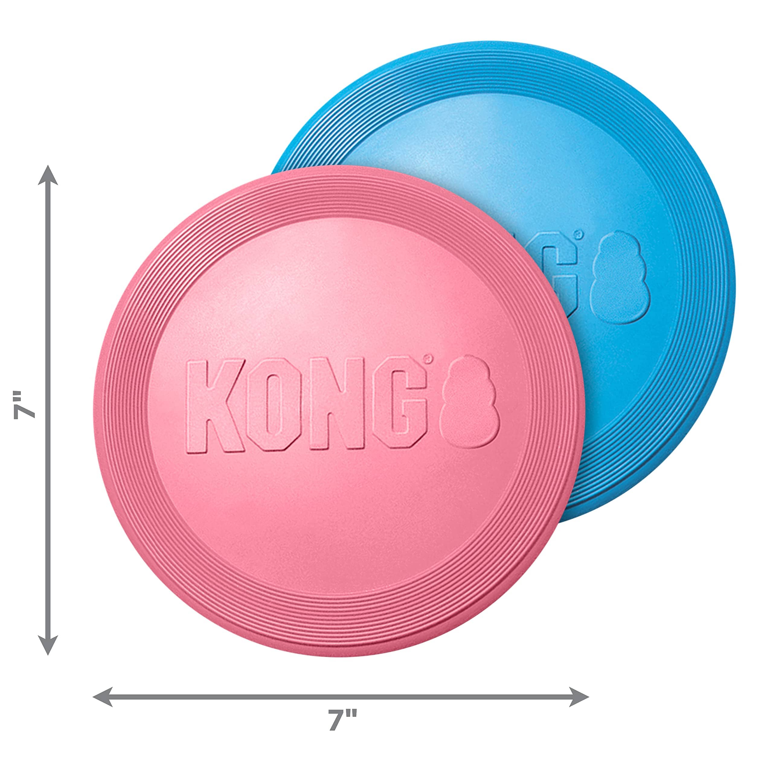 Kong Puppy Flyer Flying Disc Teething Natural Rubber Dog Toy - Assorted Colors  