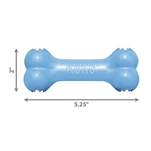 Kong Puppy Goodie Bone Teething Treat Dispensing Natural Rubber Dog Toy - Blue - Small  