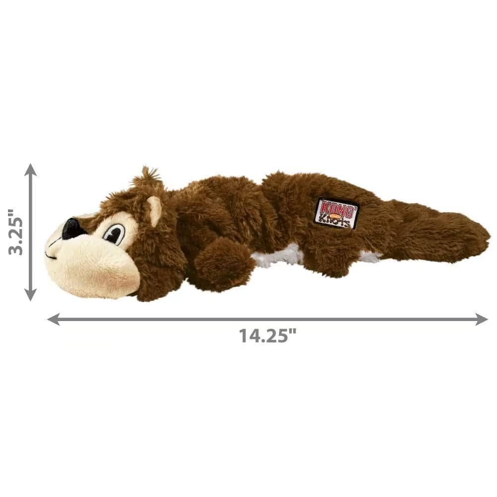 Kong Scrunch Knots Squirrel Squeak and Plush Dog Toy - Medium and Large  