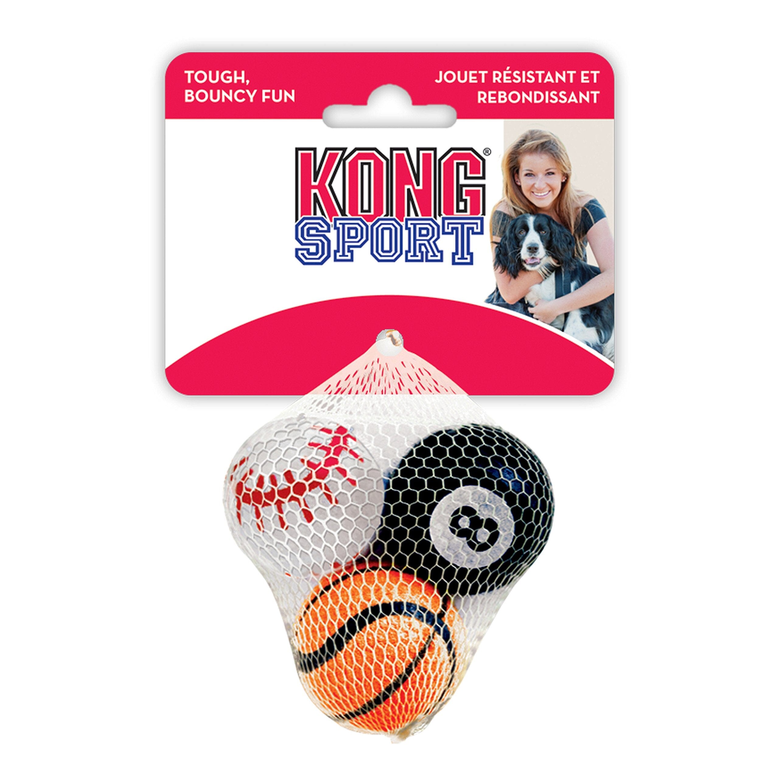 Kong Sport Balls Felt Dog Toys - Assorted - Small - 3 Pack  