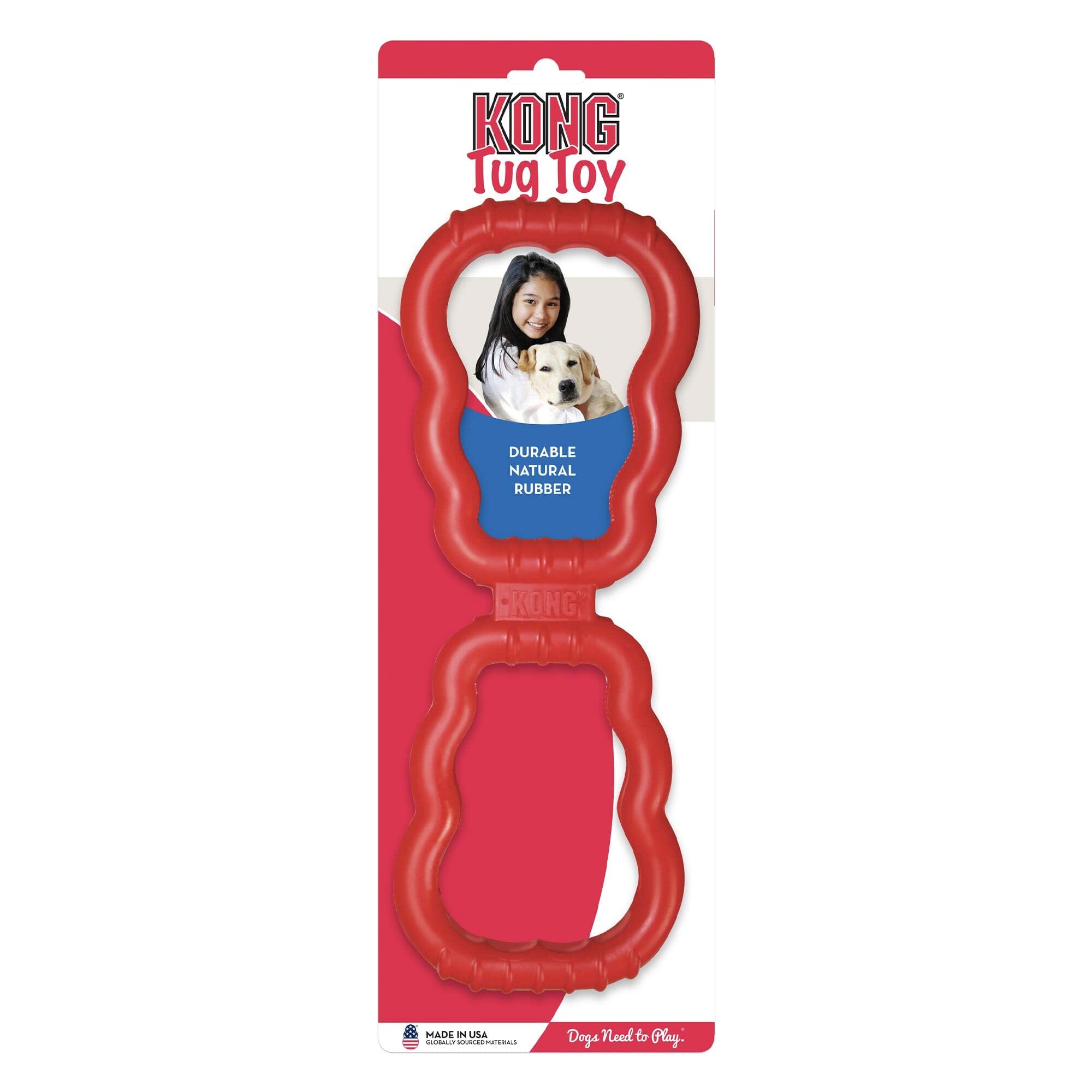 Kong Tug-of-War Stretchy Natural Rubber Durable Dog Toy - Red - Medium  