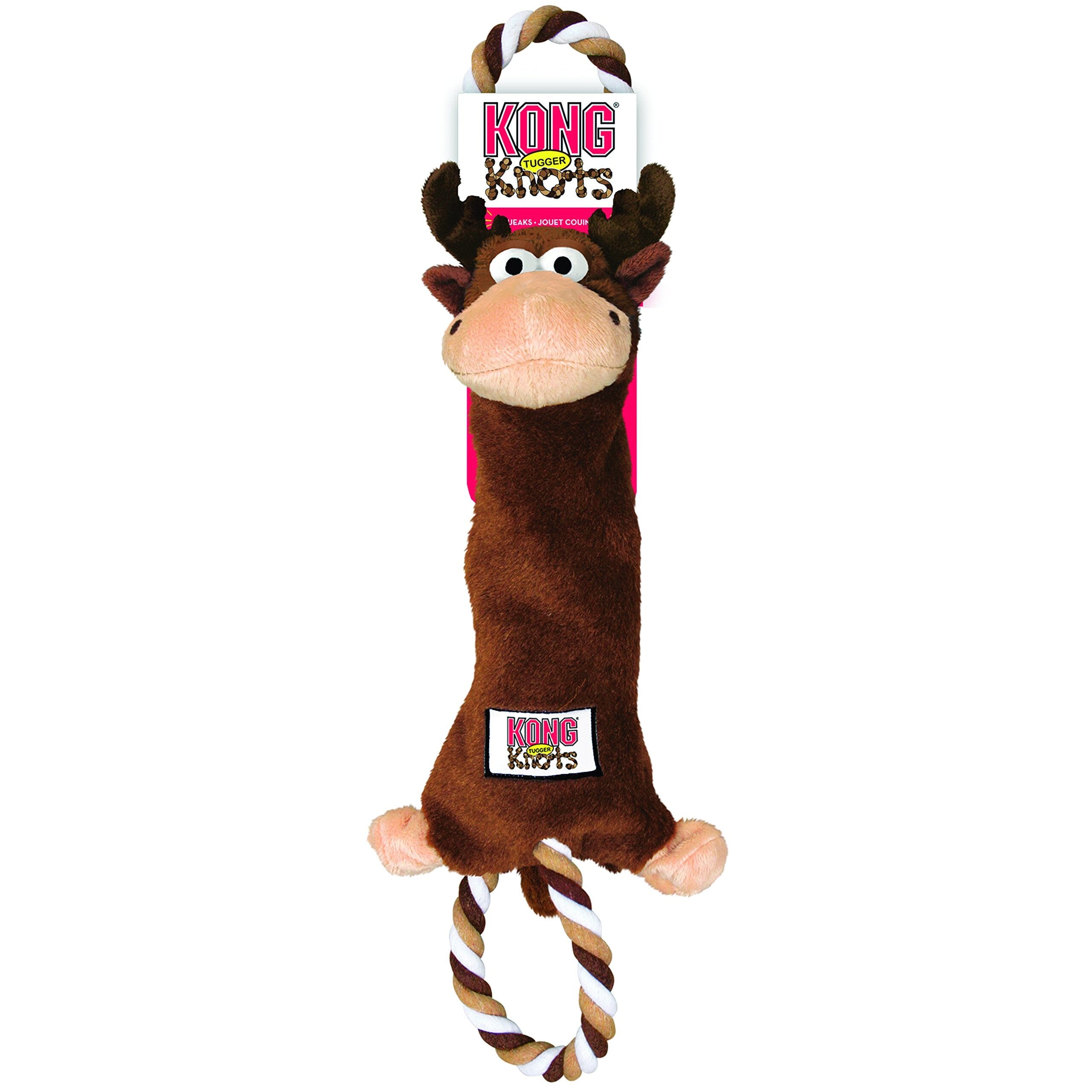 Kong Tugger Knots Moose Tug-of-War Plush and Rope Dog Toy - Medium and Large  