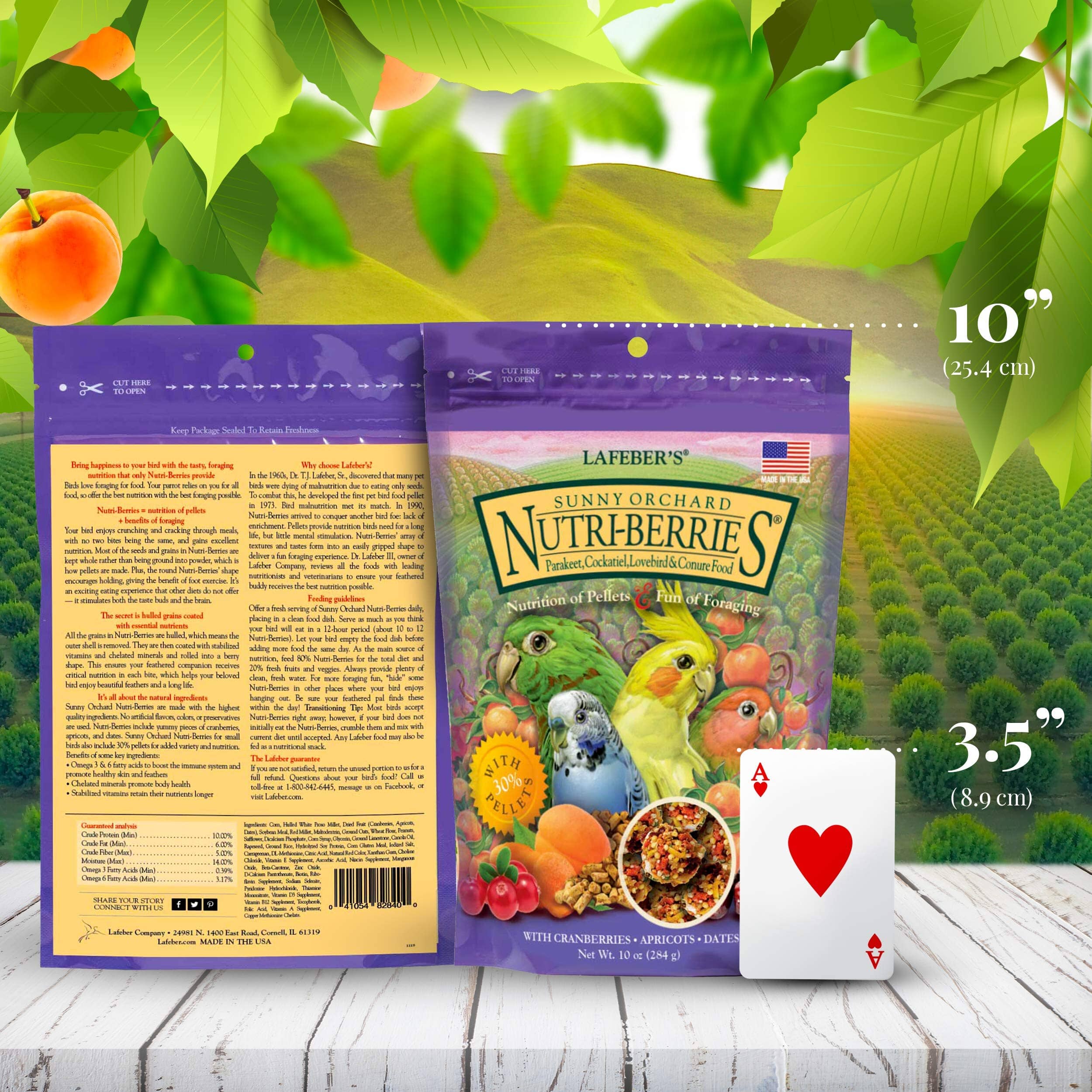 Lafeber's® Sunny Orchard Nutri-Berries for Parakeet, Cockatiel, Lovebird, & Conure - 10 Lbs  