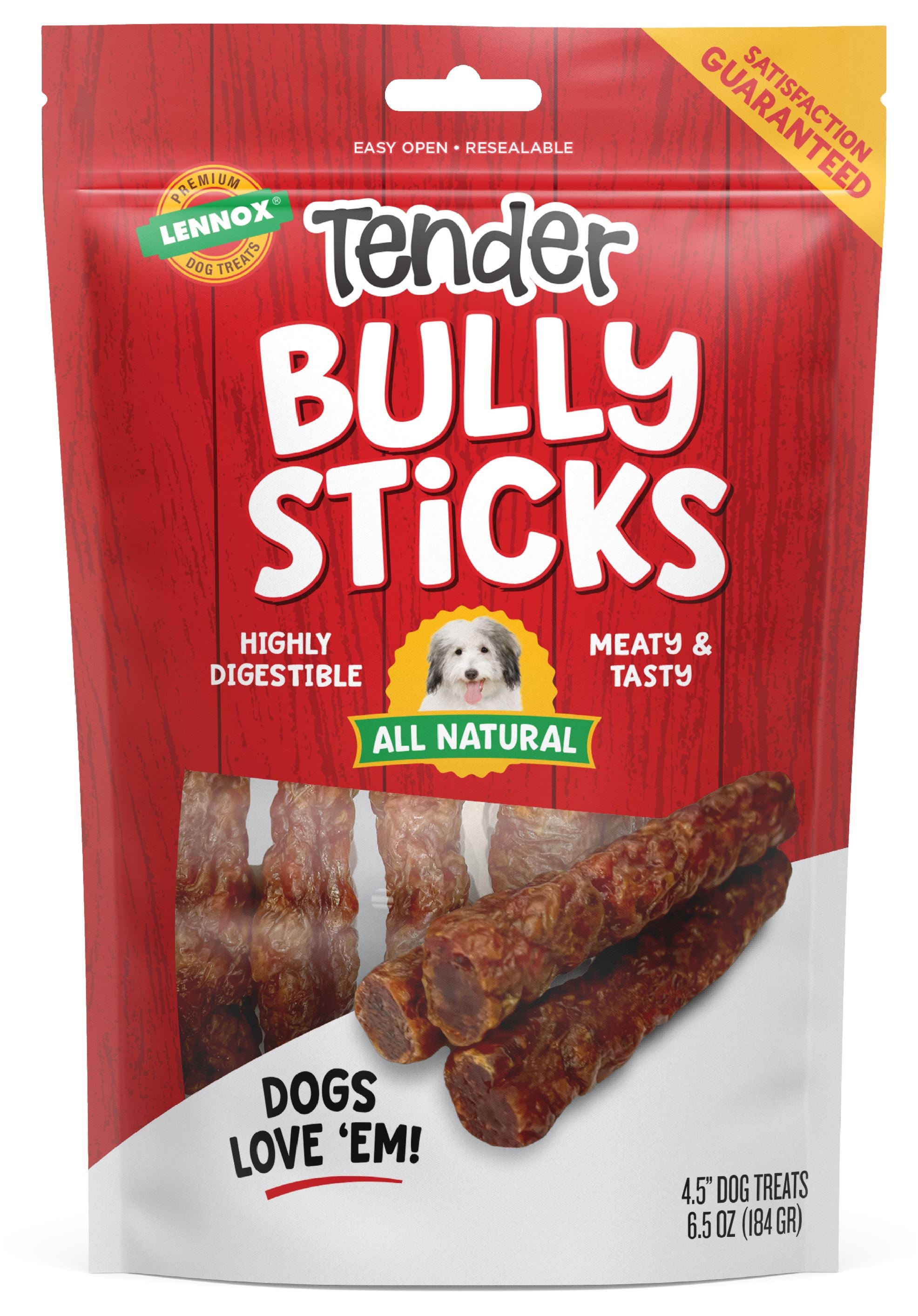 Lennox Tender Bully Sticks Dog Treat - 4-5 in - 6.5 Oz  