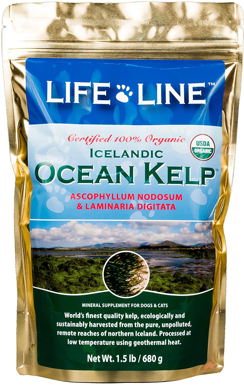 Life Line Vet Resource Group Organic Ocean Kelp Cat and Dog Supplements - 1.5 lb Bag  