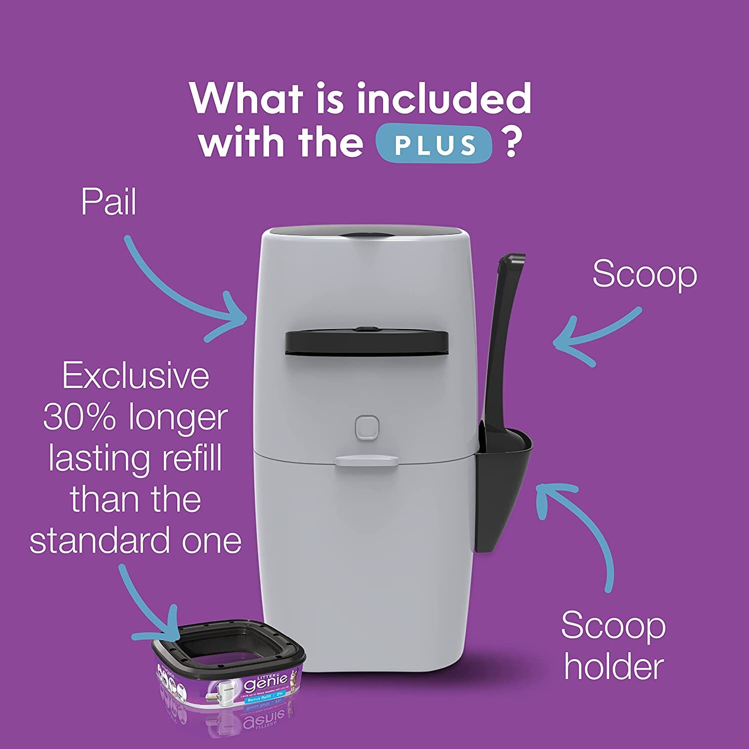 Litter Genie Litter Genie Plus Cat Litter Disposal System - Silver  