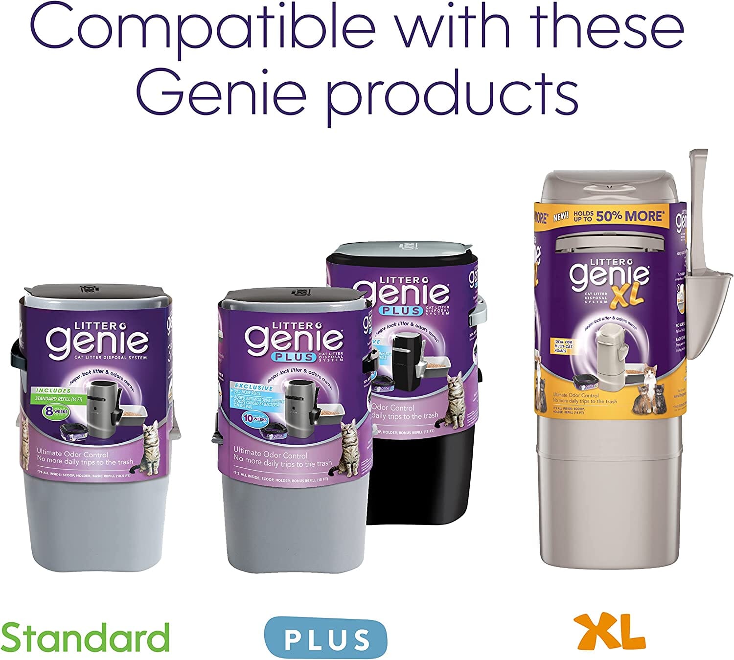 Litter Genie Litter Genie Plus Refill Cat Litter Disposal System - Black - 4 Pack  