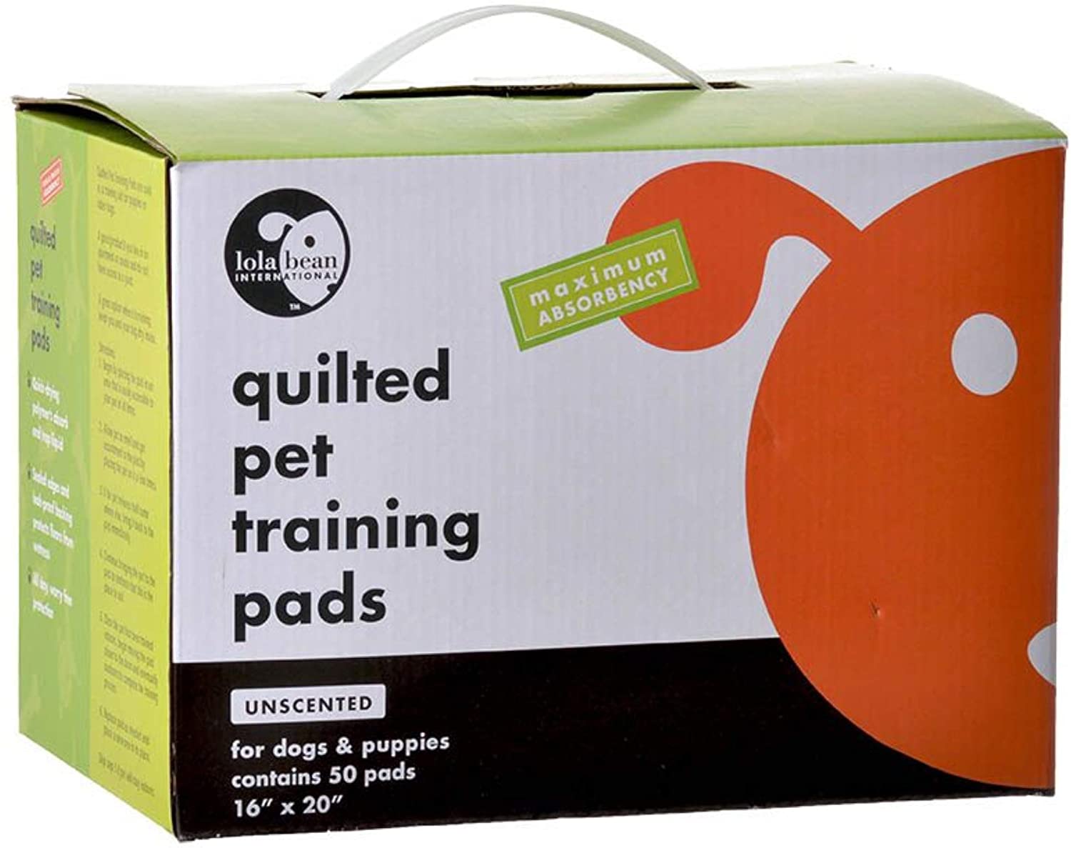 Lola Bean Quilted Training Pads 16" x 20" Unscented - 50 Count  