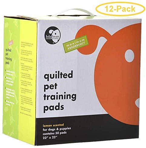 Lola Bean Quilted Training Pads 22" x 22" Lemon Scent - 50 Count