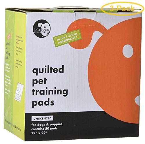 Lola Bean Quilted Training Pads 22" x 22" Unscented - 50 Count