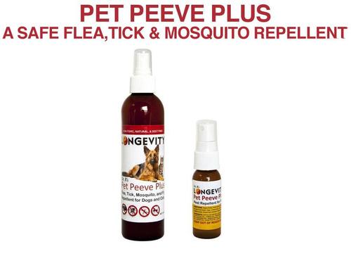 Longevity Pet Peeve Deet-Free Bottle Pest Repellent for Dogs and Cats - 8 oz