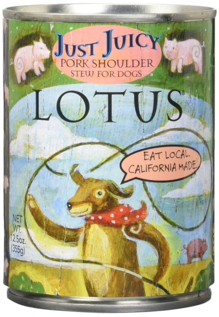 Lotus Grain-Free Just Juicy Pork Shoulder Stew Canned Dog Food - 12.5 Oz - Case of 12