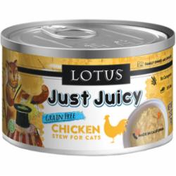 Lotus Just Juicy Stew Chicken Canned Cat Food - 2.5 Oz - Case of 24