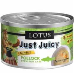 Lotus Just Juicy Stew Pollock Canned Cat Food - 2.5 Oz - Case of 24